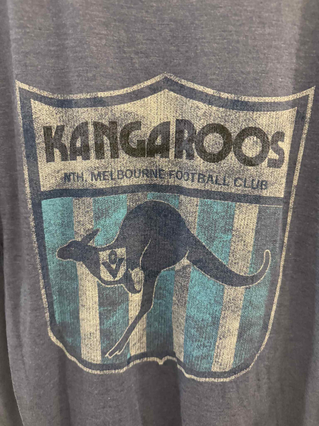 North Melbourne Kangaroos Official AFL Throwback Retro Logo Tee Adult