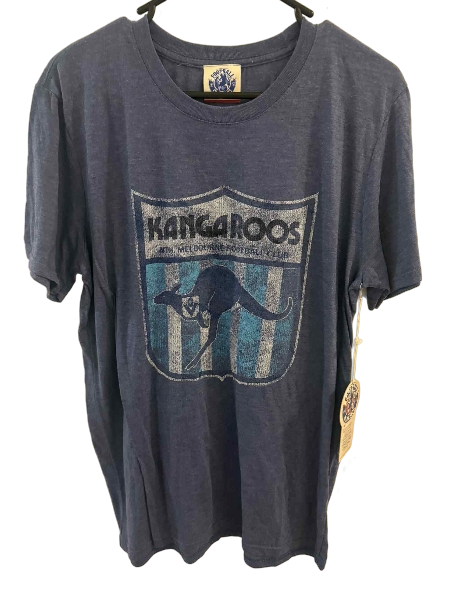 North Melbourne Kangaroos Official AFL Throwback Retro Logo Tee Adult