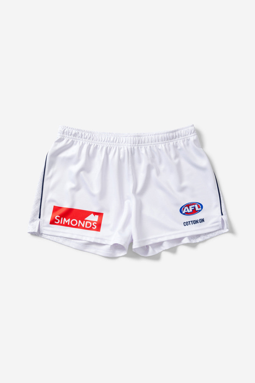Geelong Cats Official White AFL Football Shorts - Adult