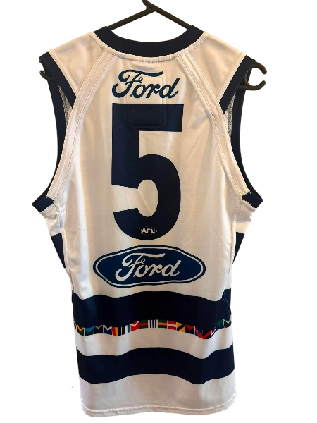 Official Jeremy Cameron Geelong Cats AFL player issue guernsey, regional round, with team logo and player name.