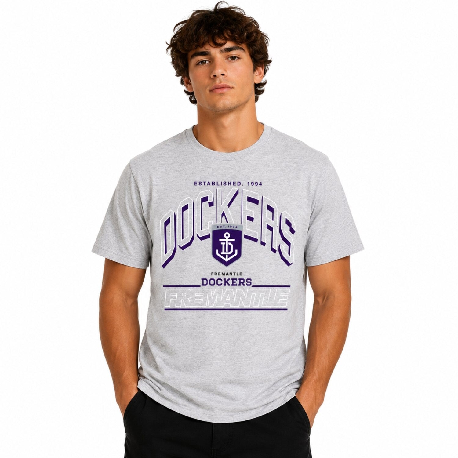 Fremantle Dockers Official AFL Arch Stack Tee