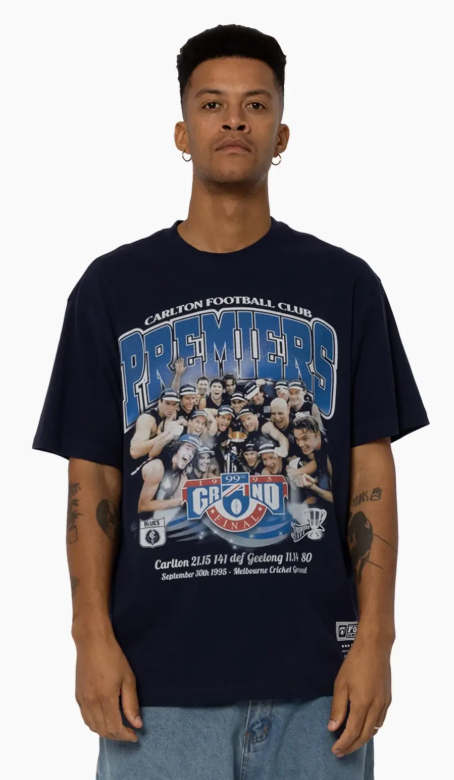 Carlton Blues 1995 Official Premiership Team Photo Mitchell & Ness Tee