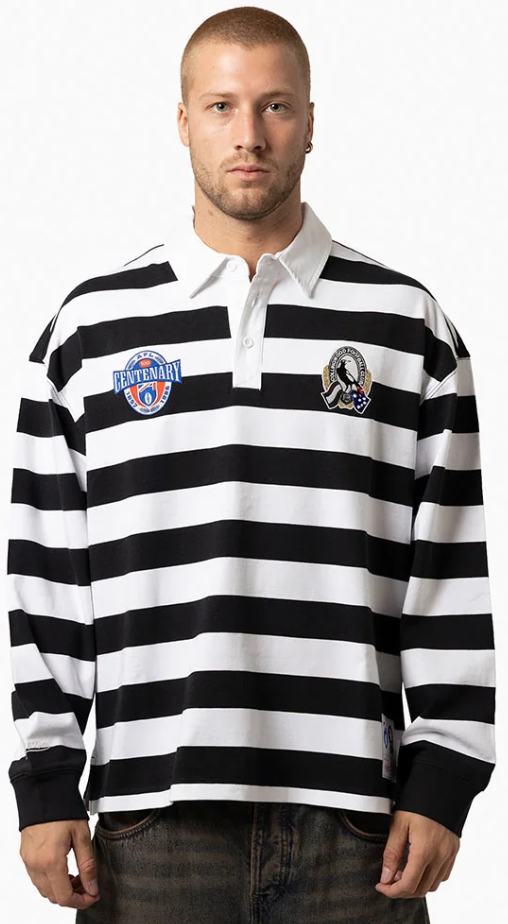 Collingwood Magpies Official AFL Centenary Rugby Polo