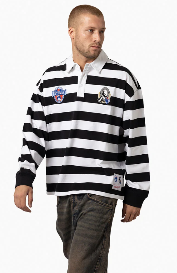 Collingwood Magpies Official AFL Centenary Rugby Polo