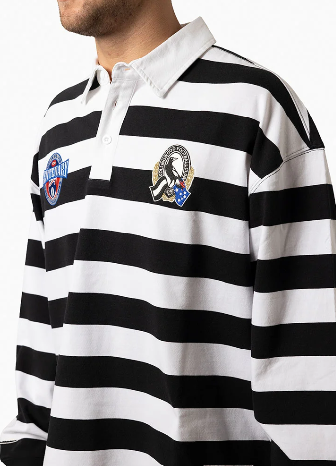 Collingwood Magpies Official AFL Centenary Rugby Polo