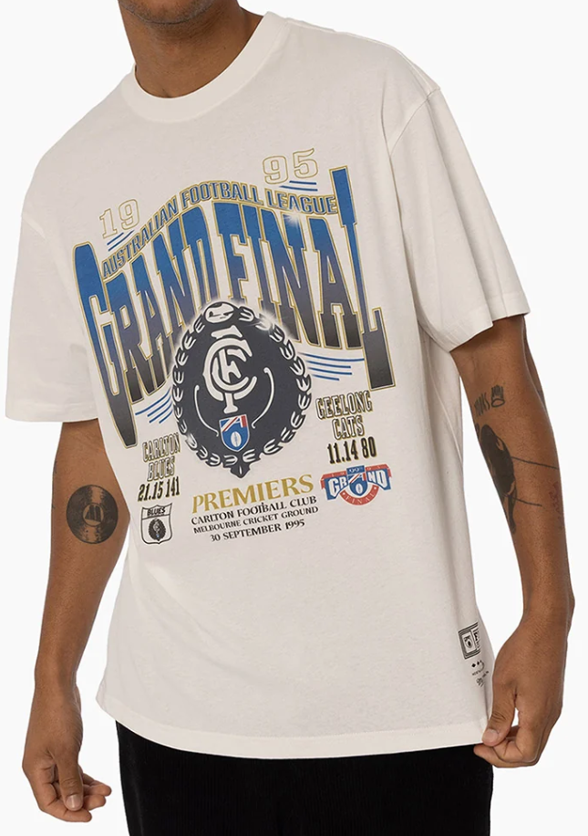 Carlton Blues Official Mitchell & Ness '95 Grand Final AFL News Tee
