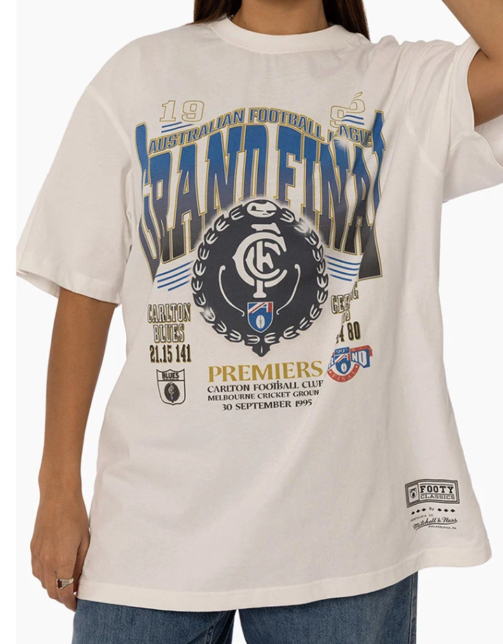 Carlton Blues Official Mitchell & Ness '95 Grand Final AFL News Tee