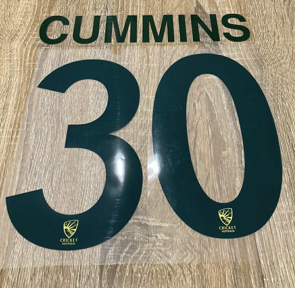 Pat Cummins Official Cricket Australia Heat Press Name & Number Set - Adult