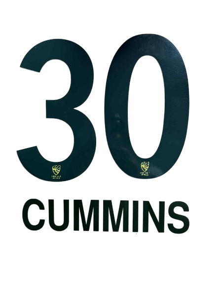 Pat Cummins Official Cricket Australia Heat Press Name & Number Set - Adult